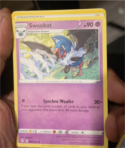 2021 Pokémon Evolving Skies #069 Swoobat — front
