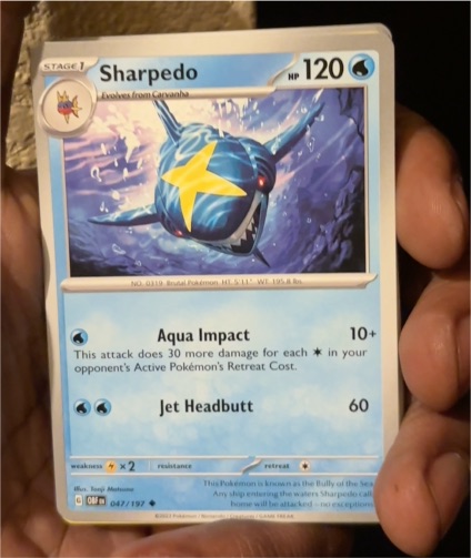 2023 Pokémon SV03: Obsidian Flames #047 Sharpedo — front