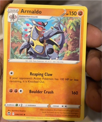 2022 Pokémon Sword & Shield Silver Tempest #096 Armaldo — front