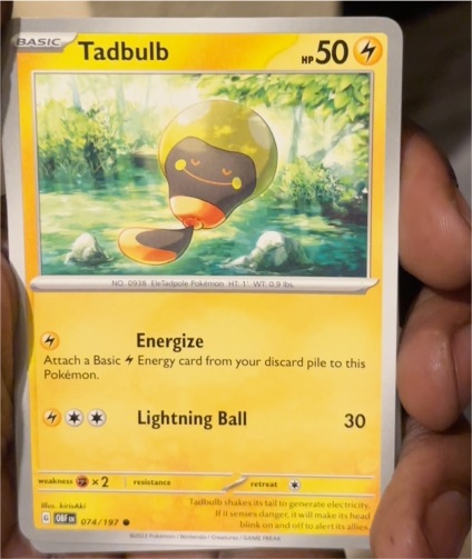 2023 Pokemon Scarlet & Violet Obsidian Flames #074 Tadbulb — front
