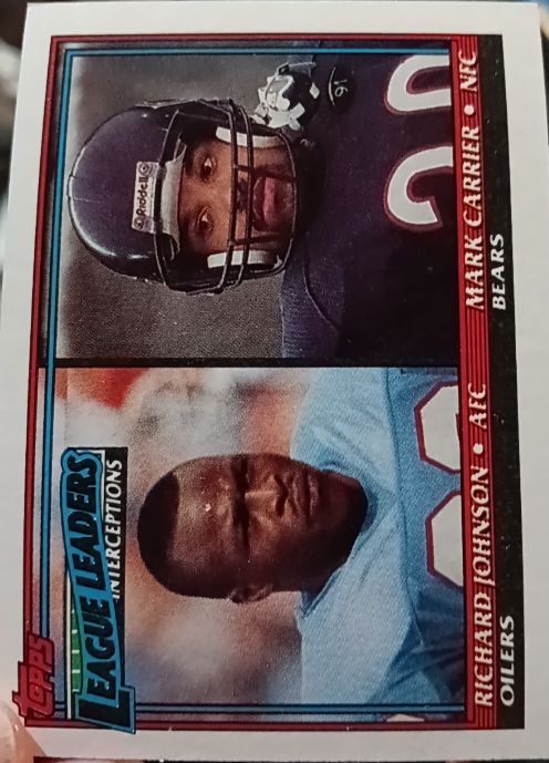 1991 Topps #11 League Leaders Interceptions Mark Carrier - Richard Johnson — front