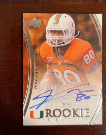 2010 Upper Deck Exquisite Rookie Signature #158 Jimmy Graham — front