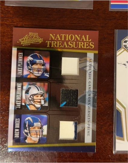2005 Playoff Absolute National Treasures #NT-14 Jake Plummer Jake Delhomme Drew Brees — front