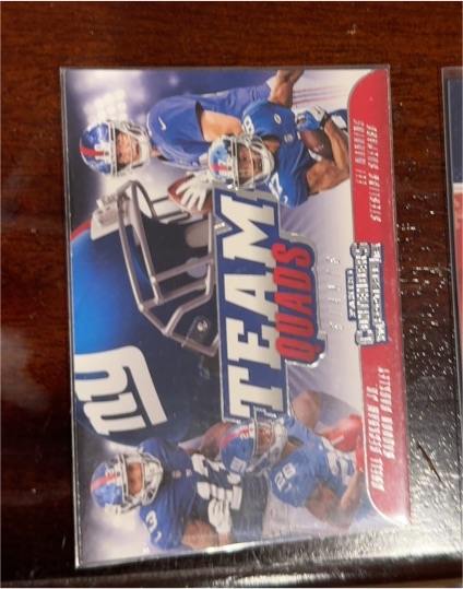 2018 Panini Contenders Team Quads #TQ-8 Eli Manning/Saquon Barkley/Odell Beckham Jr./Sterling Shepard — front