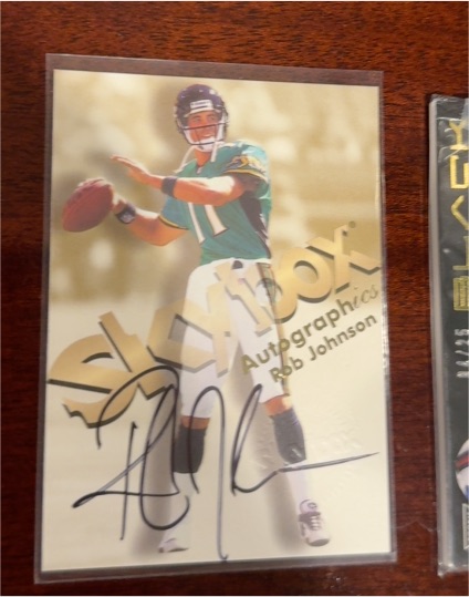 1998 SkyBox Premium Autographics #NNO Rob Johnson — front