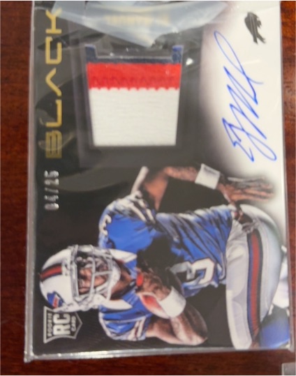 2013 Panini Black #231 EJ Manuel Rookie Signature Materials Prime Auto Jersey — front