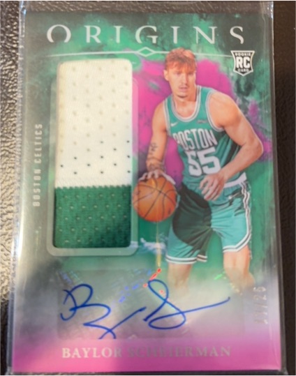 2024-25 Panini Origins #RJA-BSC Baylor Scheierman Rookie Jersey Auto — front
