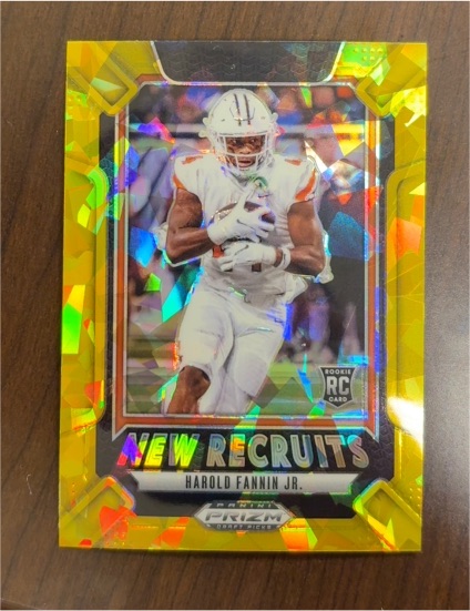 2025 Panini Prizm Draft Picks #3 Harold Fannin Jr. New Recruits Gold Ice — front
