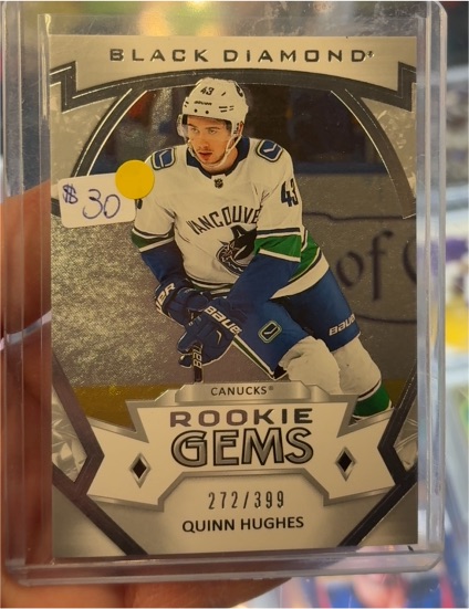 2019-20 Upper Deck Black Diamond #RG-QH Quinn Hughes Rookie Gems — front