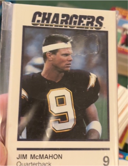 1989 San Diego Chargers Police Safety Set #9 Jim McMahon — front