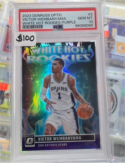 2023 Donruss Optic #2 Victor Wembanyama White Hot Rookies Purple — front