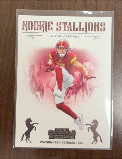 2024 Panini Contenders #20 Luke McCaffrey Rookie Stallions — front