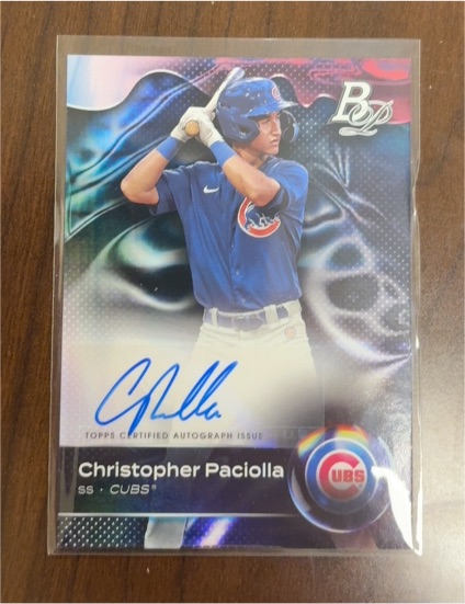 2023 Bowman Platinum #TOP-83 Christopher Paciolla Top Prospects Autographs — front
