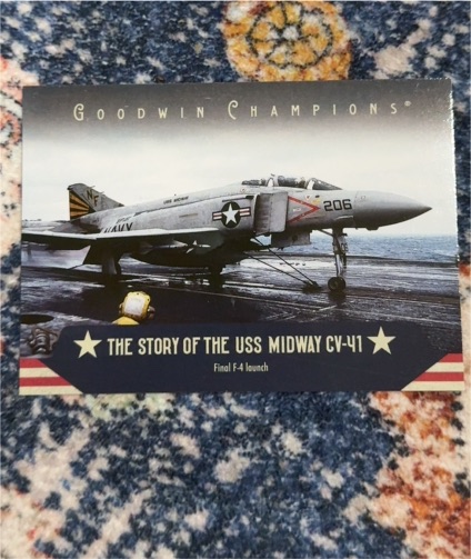 2025 UD Goodwin Champions The Story of the USS Midway CV-41 Final F-4 launch #USS-18 — front