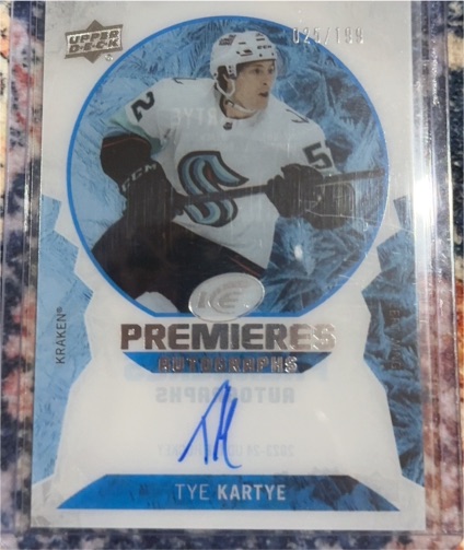 2023-24 Upper Deck Ice Premieres Autographs #IPA-KA Tye Kartye — front