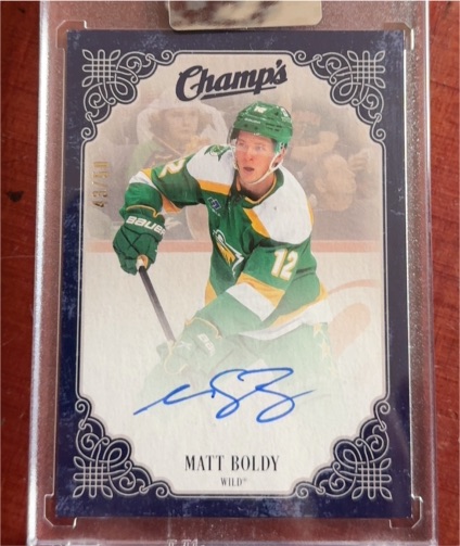 2023-24 Upper Deck Clear Cut Champs #C-MB Matt Boldy — front