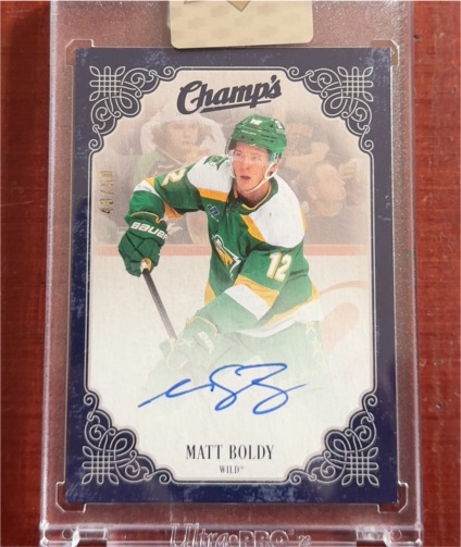 2023-24 Upper Deck Clear Cut Champs #C-MB Matt Boldy — front