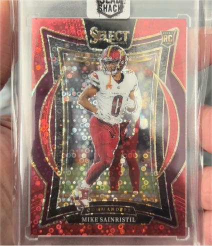 2024 Panini Select #76 Mike Sainristil Black & Red Prizm Shock — front