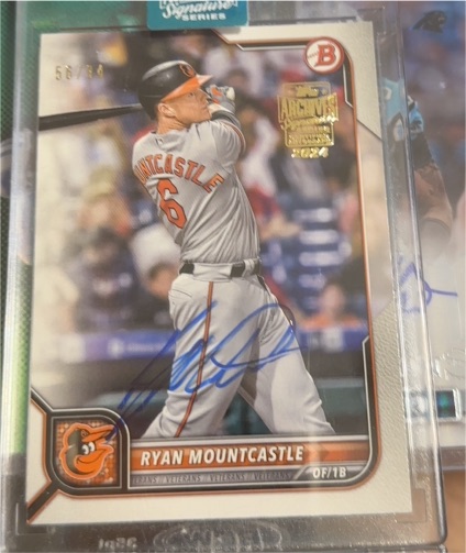 2022 Bowman #20 Ryan Mountcastle Baltimore Orioles — front
