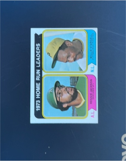 1974 Topps #202 Home Run Leaders Reggie Jackson/Willie Stargell — front