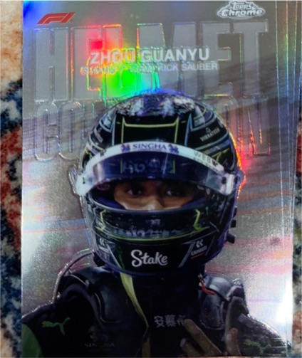 2024 Topps Chrome Formula 1 #HC-11 Zhou Guanyu Helmet Collection — front