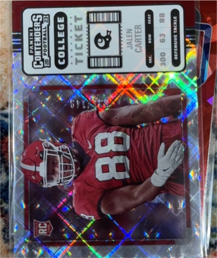 2023 Panini Chronicles Draft Picks Contenders College Ticket #21 Jaylen Carter — front