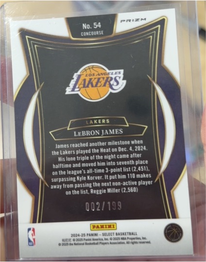 2024-25 Panini Select #54 LeBron James Concourse Prizm — front