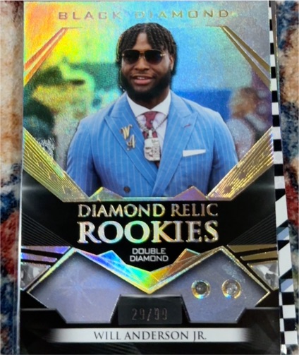 2023 Goodwin Champions Black Diamond Diamond Relic Rookies Double Diamond #29 Will Anderson Jr. — front
