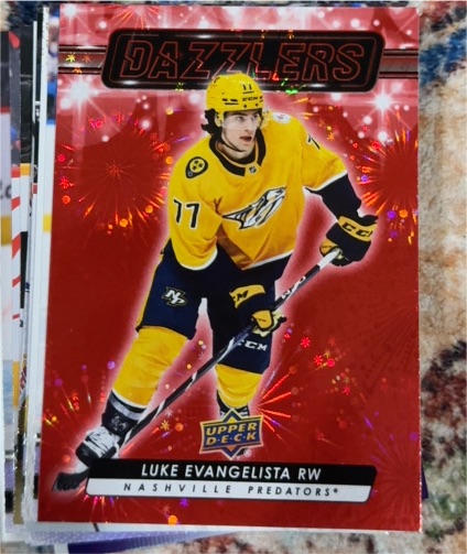 2023-24 Upper Deck Series 2 #DZ-54 Luke Evangelista Dazzlers — front