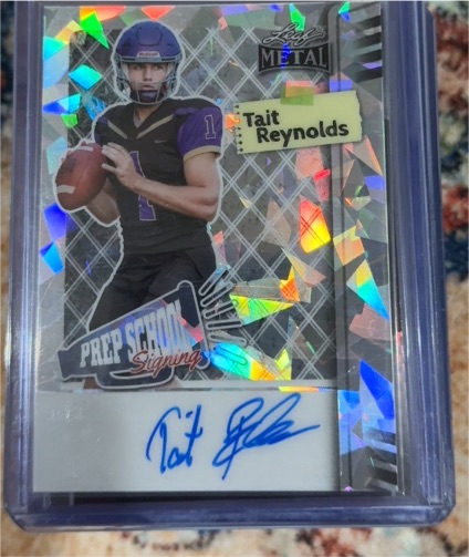 2025 Leaf Metal Prep School Signing #PS-TR1 Tait Reynolds — front