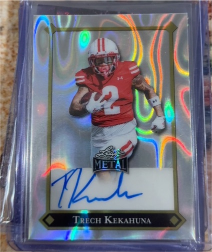 2025 Leaf Metal Football 1992 Style Auto Trech Kekahuna — front