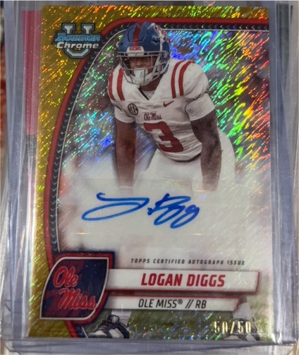 2024 Bowman University Chrome #PA-LDG Logan Diggs Prospect Autographs — front