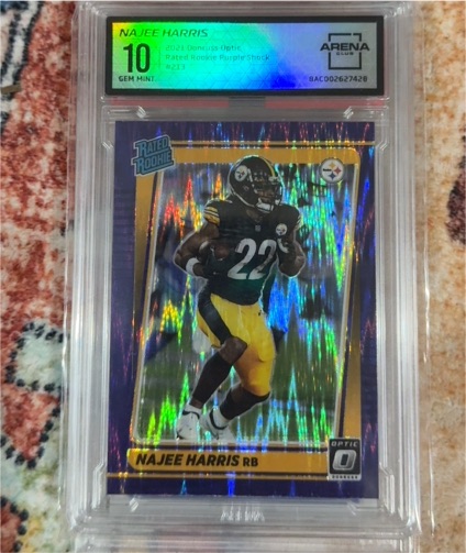 2021 Donruss Optic #213 Najee Harris Purple Shock Prizm Rated Rookie — front