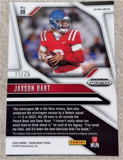 2025 Panini Prizm Draft Picks #90 Jaxson Dart — front