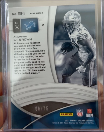 2021 Panini Spectra #234 Amon-Ra St. Brown — front