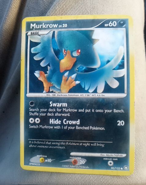 2007 Pokémon Mysterious Treasures #90 Murkrow — front