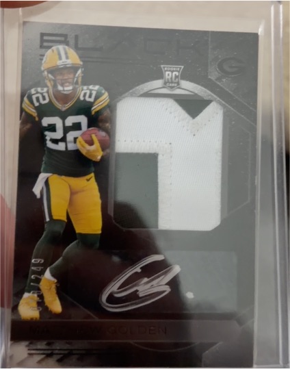 2025 Panini Black #RKPA-MGN Matthew Golden Rookie Patch Autograph — front