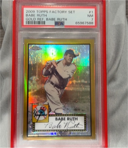 2009 Topps Factory Set #1 Babe Ruth Gold Refractor — front