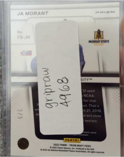 2022 Panini Prizm Draft Picks #FB-JM Ja Morant — front