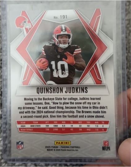2025 Panini Phoenix #191 Quinshon Judkins — front