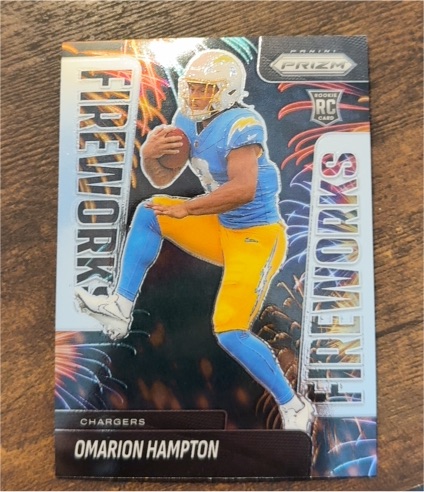2025 Panini Prizm Fireworks #17 Omarion Hampton — front