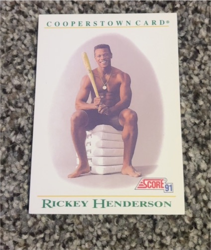 1991 Score #B4 Rickey Henderson Cooperstown — front