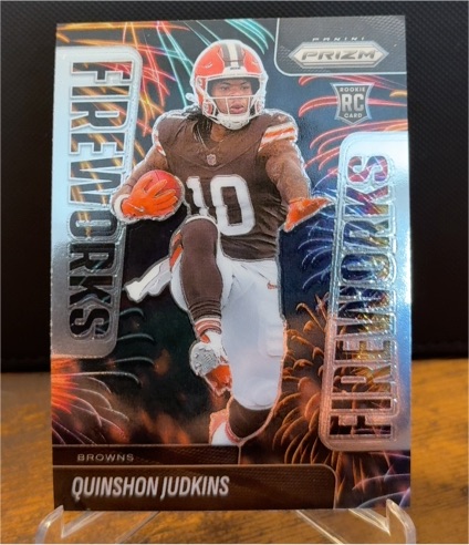 2025 Panini Prizm #19 Quinshon Judkins Fireworks Rookie — front