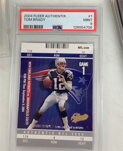 2004 Fleer Authentix #1 Tom Brady — front