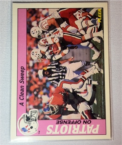 1988 Fleer Team Action #21 New England Patriots A Clean Sweep Offense — front