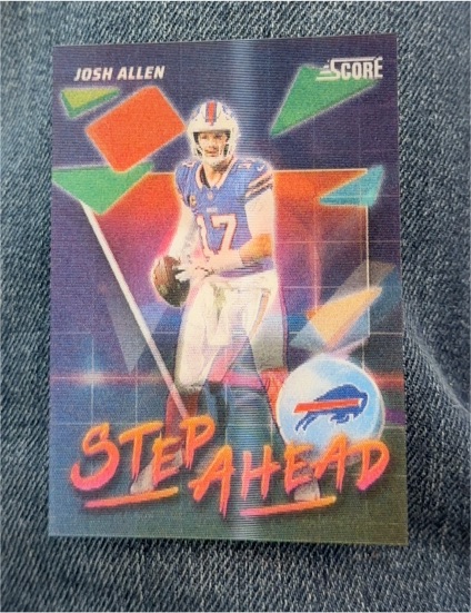 2025 Panini Score #SA-JAN Josh Allen Step Ahead — front