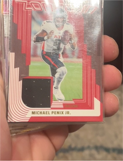 2025 Panini Score Zoned In Patch #ZON-MPX Michael Penix Jr. — front