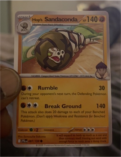 2025 Pokémon SV09: Journey Together #087 Hop's Sandaconda — front
