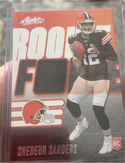 2025 Panini Absolute #RF-SSS Shedeur Sanders Rookie Force Patch — front