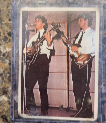 1964 Topps Beatles Diary #16A Paul McCartney George Harrison — front